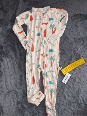 Wylder and James Kids Surf & Palm One-Piece Footie Pajamas